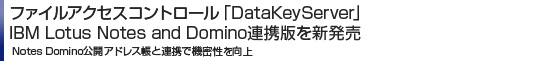 ファイルアクセスコントロール「DataKeyServer」 IBM Lotus Notes and Domino連携版を新発売  Notes Domino公開アドレス帳と連携で機密性を向上  